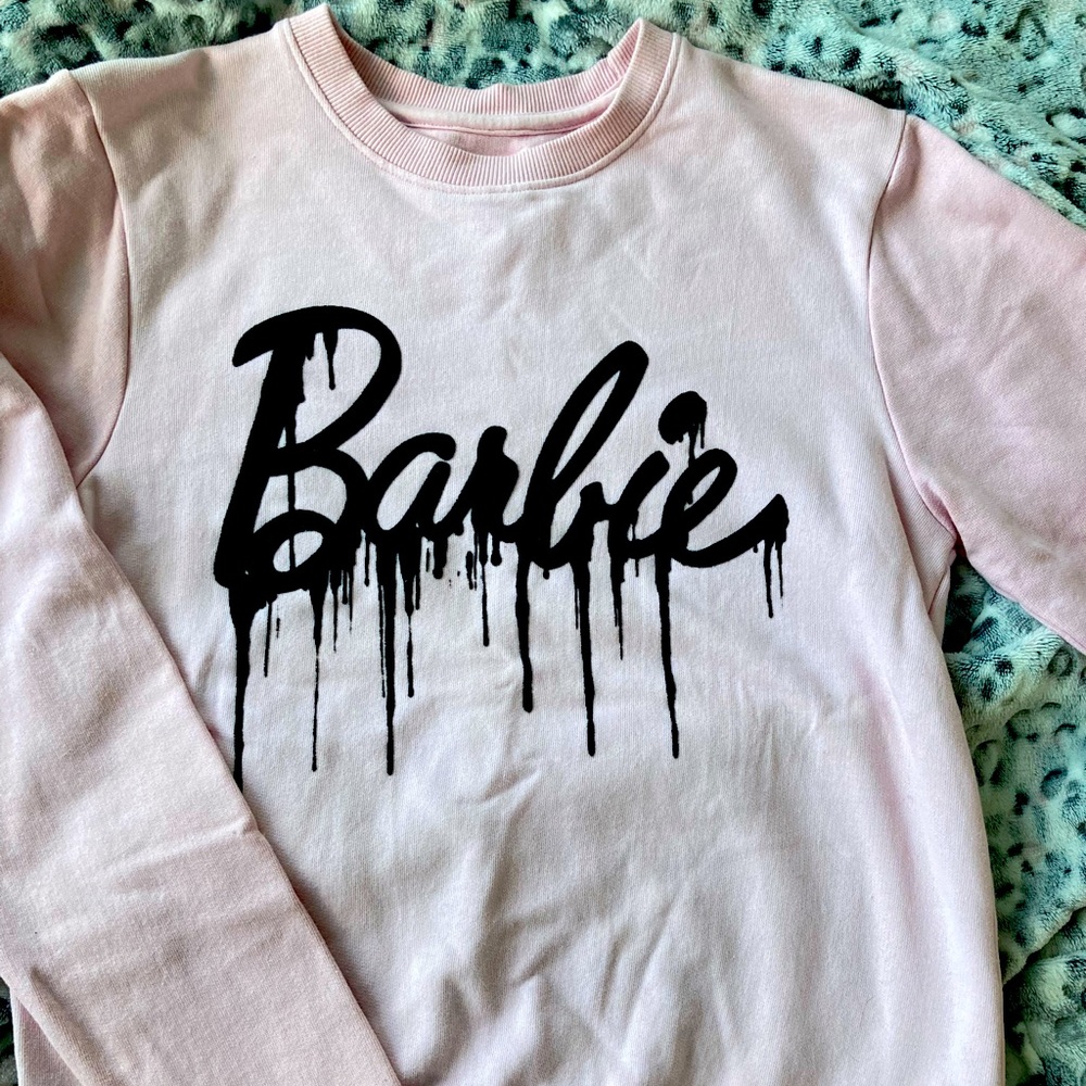 Barbie light pink (black velvet logo) crew
